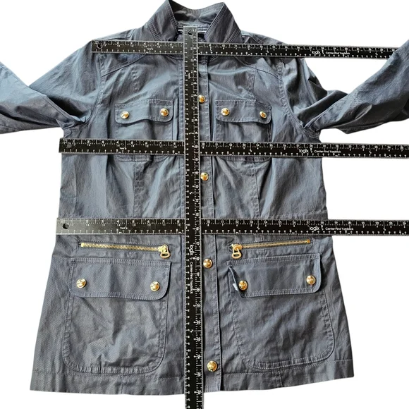 Tommy Hilfiger Women's Navy Waxed Utility Jacket With Cinchable Waist - Picture 8 of 12